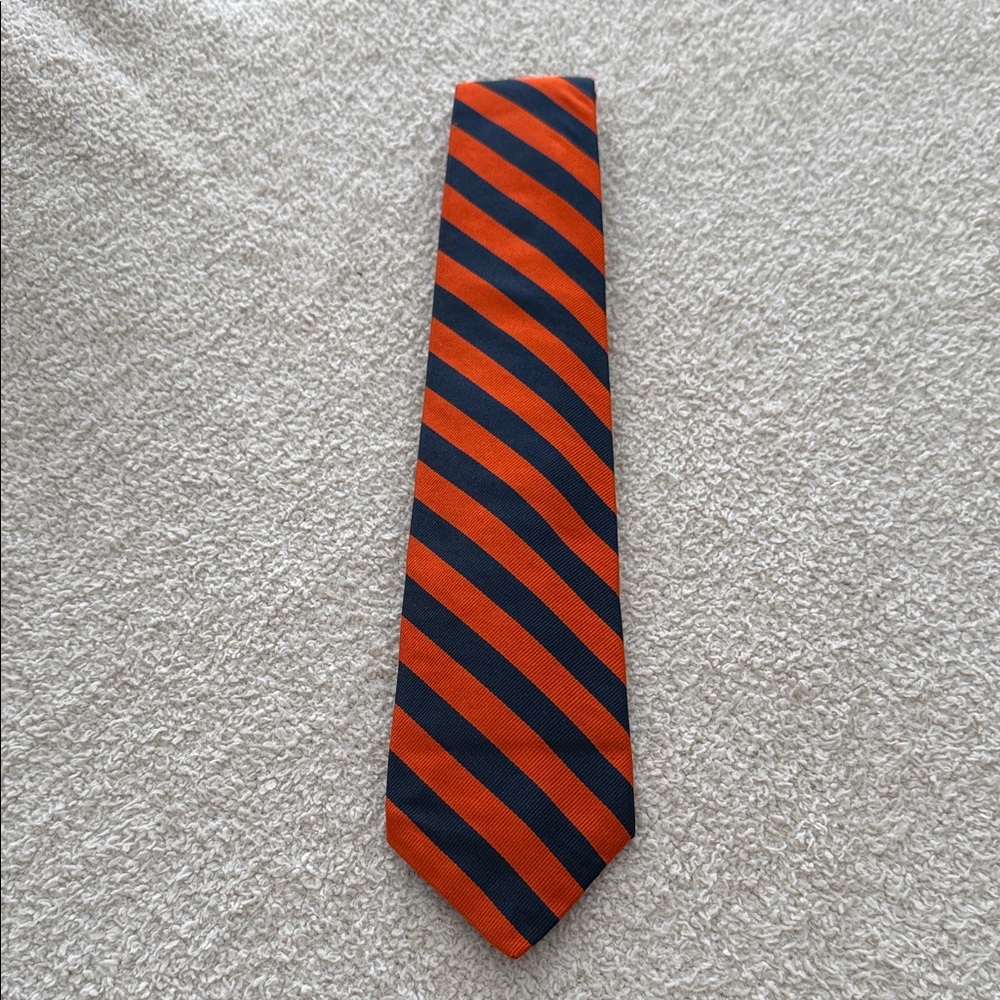 Elegant Striped Orange and Black Men's Tie